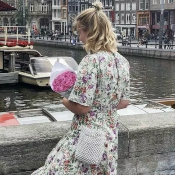 Zara Printed Cutout Midi Floral Dress size XS - Picture 14 of 14